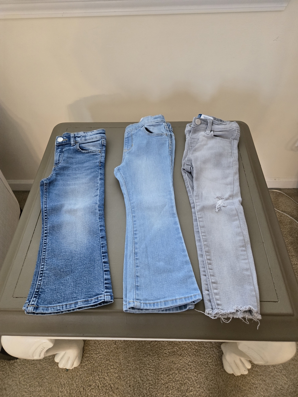 H&M Trio: Dark Blue, Light Blue & Grey Flare Jeans